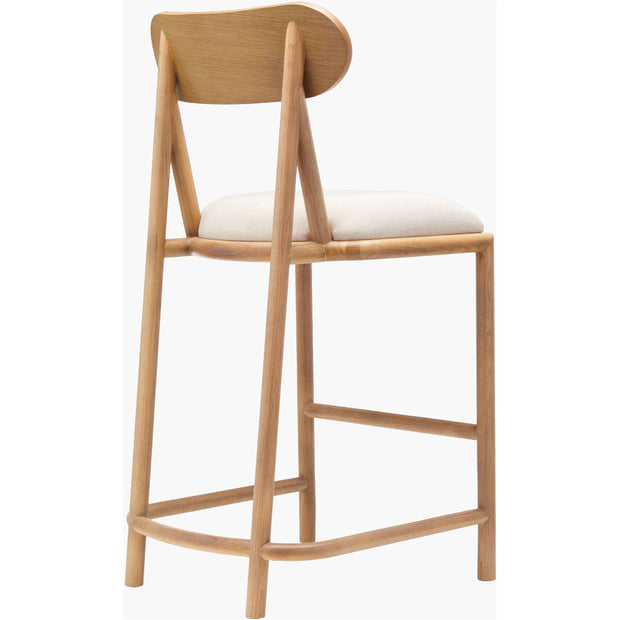Surya Keating Modern Wheat Oak Barstool With Cushioned Seat
