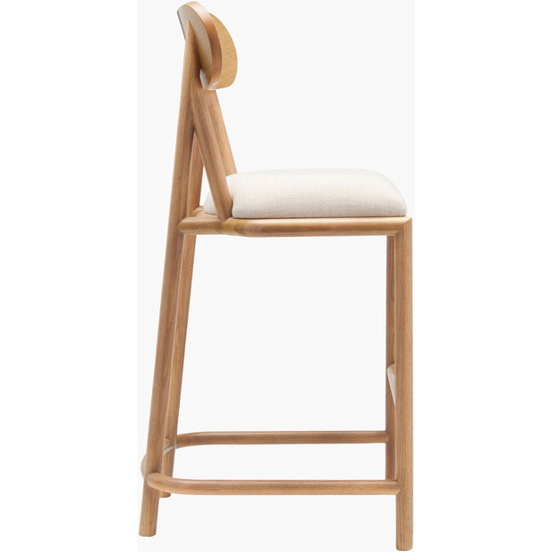 Surya Keating Modern Wheat Oak Barstool With Cushioned Seat