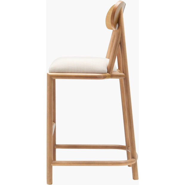 Surya Keating Modern Wheat Oak Barstool With Cushioned Seat