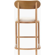 Surya Keating Modern Wheat Oak Counter Stool With Cushioned Seat