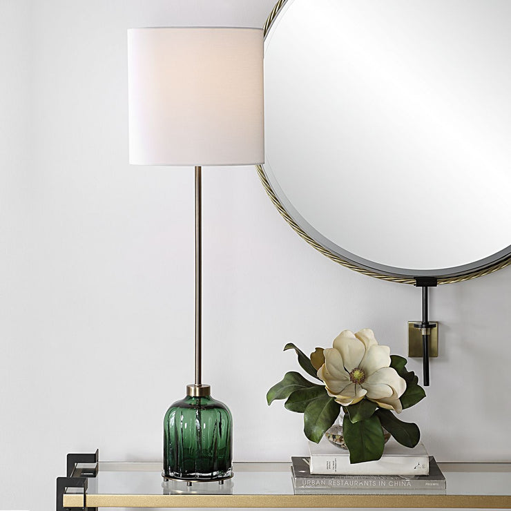 Uttermost Lois Emerald Glass Buffet Lamp