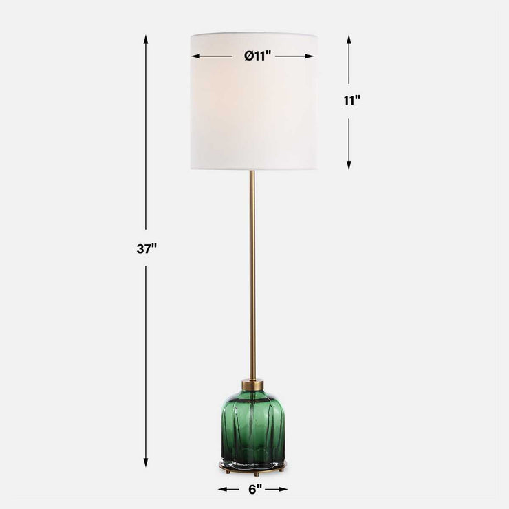 Uttermost Lois Emerald Glass Buffet Lamp