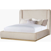 Surya Covina Modern Upholstered Shelter Bed ~ Available in Queen and King Sizes