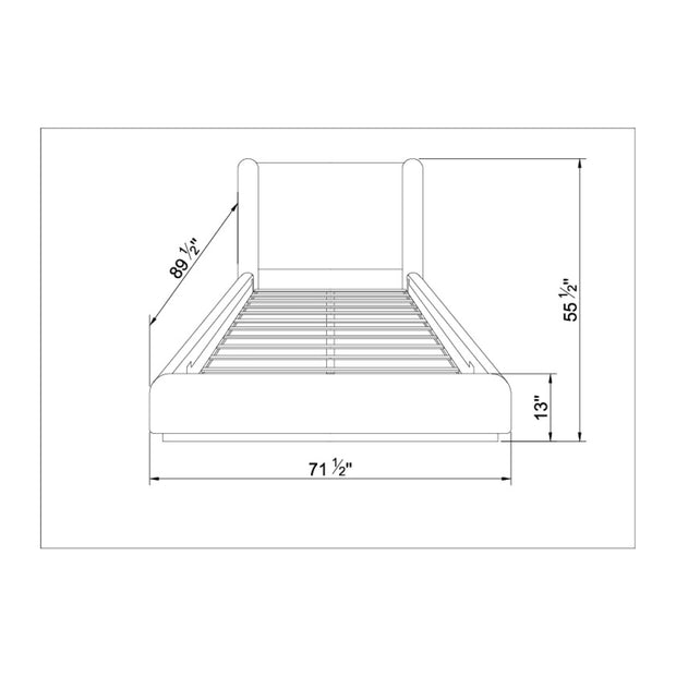 Surya Covina Modern Upholstered Shelter Bed ~ Available in Queen and King Sizes