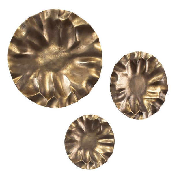 Uttermost Peonia Golden Dark Bronze Set of 3 Wall Discs  Decor ~ Indoor And Outdoor Use