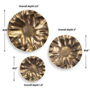 Uttermost Peonia Golden Dark Bronze Set of 3 Wall Discs  Decor ~ Indoor And Outdoor Use
