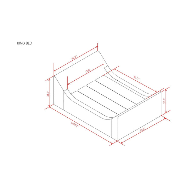 Surya Purcel Modern Upholstered Bed ~ Available in Queen and King Sizes