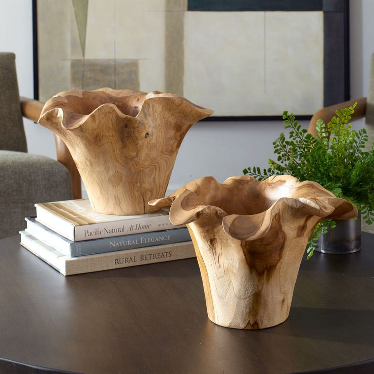 Uttermost Teak Flow Natural Wood Bowl Indoor and Outdoor Use