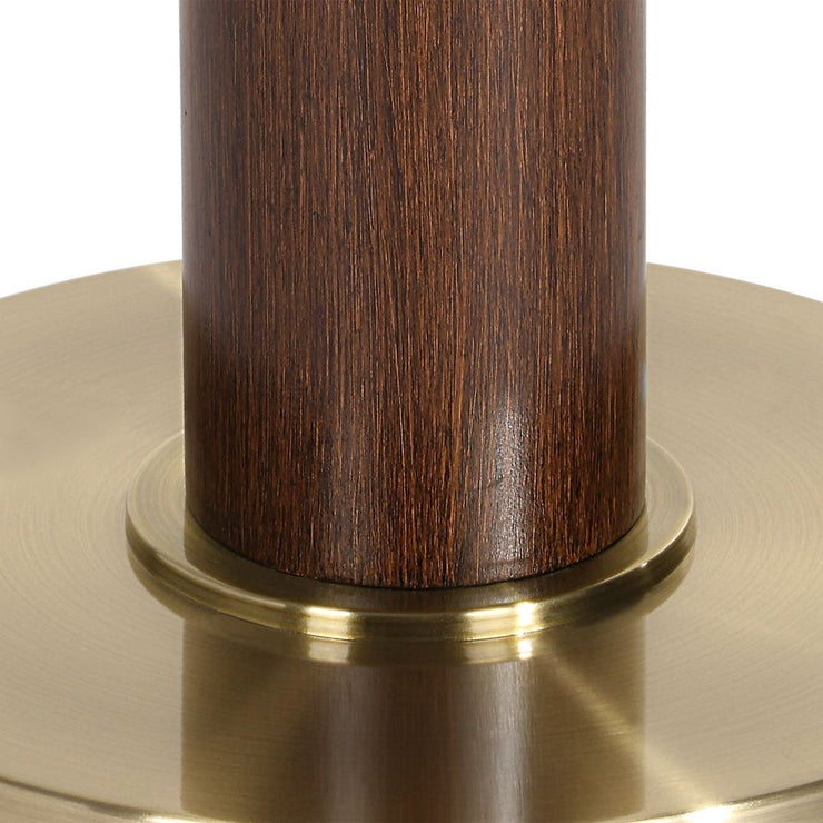 Uttermost Stacked Wooden And Brass Plate Floor Lamp
