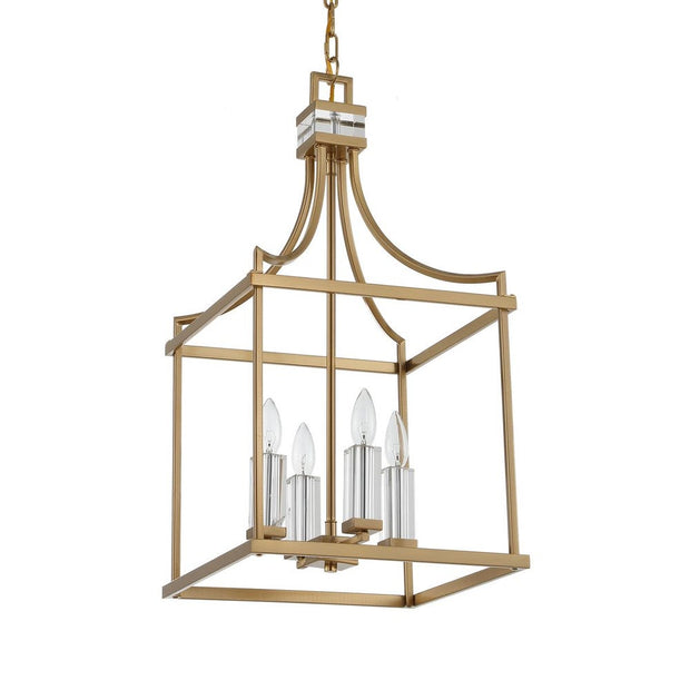 Uttermost Montreal Warm Brass Lantern 4 Light Pendant