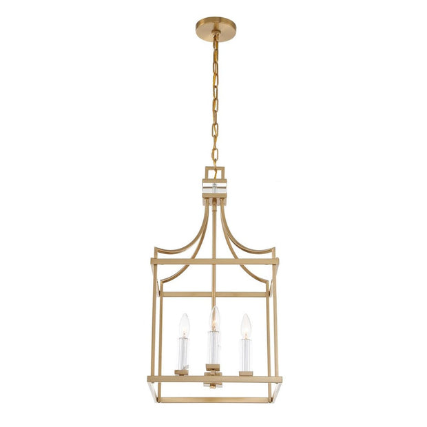 Uttermost Montreal Warm Brass Lantern 4 Light Pendant