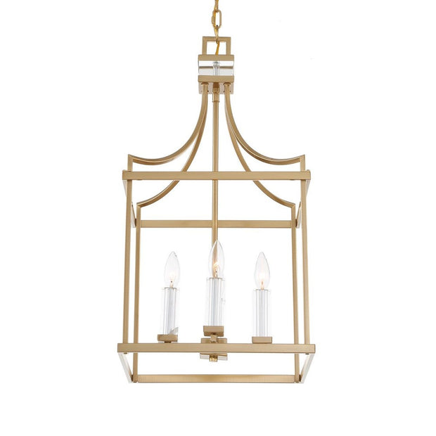 Uttermost Montreal Warm Brass Lantern 4 Light Pendant