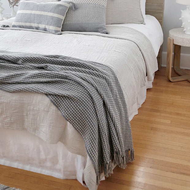 Pom Pom at Home Jasper Blue Grey Oversized Throw Blanket ~ 60” x 90”
