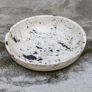 Uttermost Nouveau Handcrafted White Limestone With Black Accents Bowl