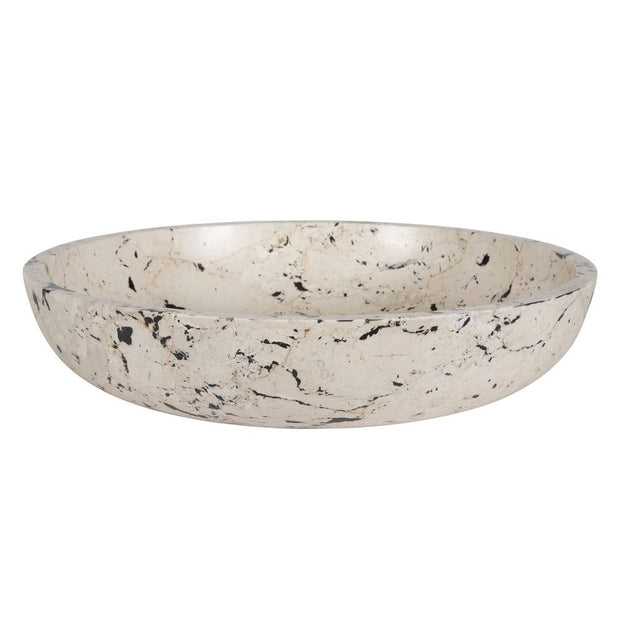 Uttermost Nouveau Handcrafted White Limestone With Black Accents Bowl