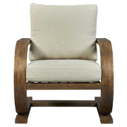 Uttermost Bedrich Neutral Cushion Fabric Mango Wood Modern Accent Lounge Chair