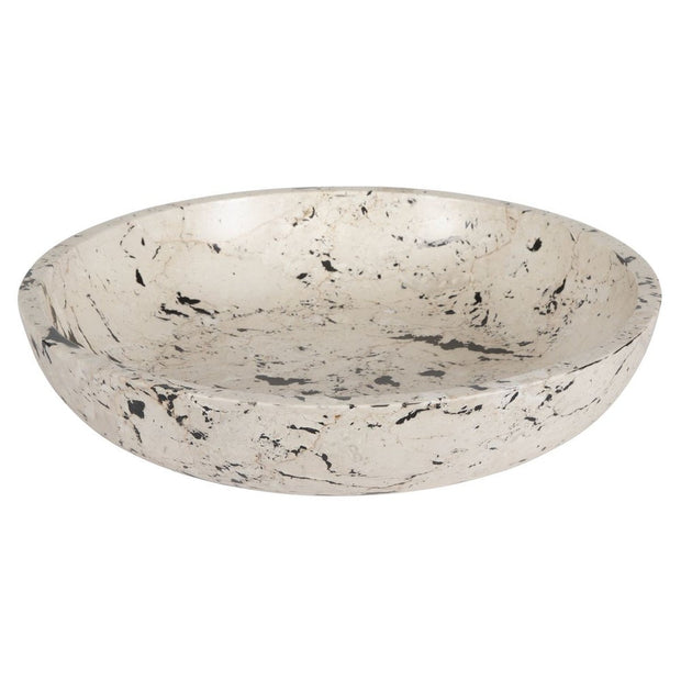 Uttermost Nouveau Handcrafted White Limestone With Black Accents Bowl