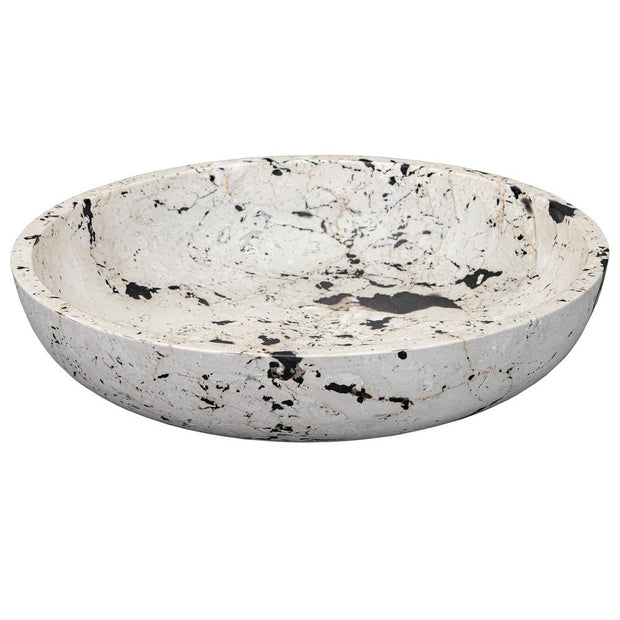 Uttermost Nouveau Handcrafted White Limestone With Black Accents Bowl