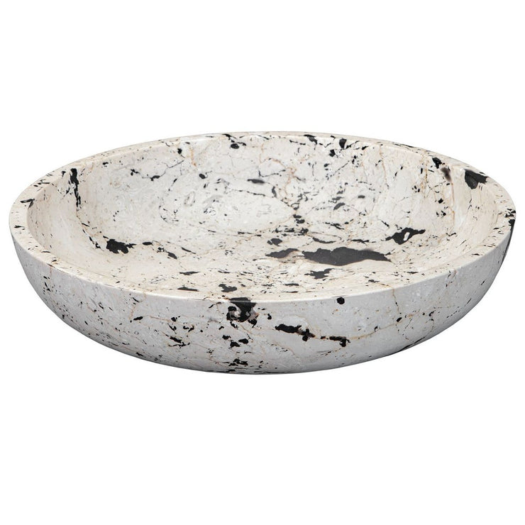 Uttermost Nouveau Handcrafted White Limestone With Black Accents Bowl