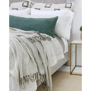 Pom Pom at Home Jagger Ivory and Moss Oversized Throw Blanket ~ 60” x 90”