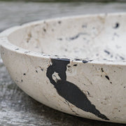 Uttermost Nouveau Handcrafted White Limestone With Black Accents Bowl