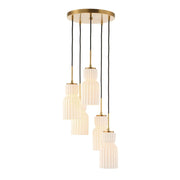 Uttermost Vanier 5 Ceramic White Linear Light Pendant