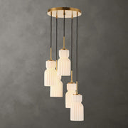 Uttermost Vanier 5 Ceramic White Linear Light Pendant