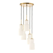 Uttermost Vanier 5 Ceramic White Linear Light Pendant