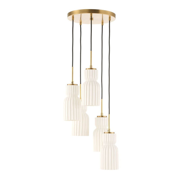 Uttermost Vanier 5 Ceramic White Linear Light Pendant