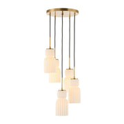 Uttermost Vanier 5 Ceramic White Linear Light Pendant