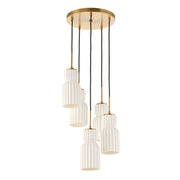 Uttermost Vanier 5 Ceramic White Linear Light Pendant