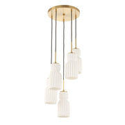 Uttermost Vanier 5 Ceramic White Linear Light Pendant