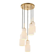 Uttermost Vanier 5 Ceramic White Linear Light Pendant