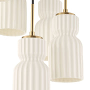 Uttermost Vanier 5 Ceramic White Linear Light Pendant