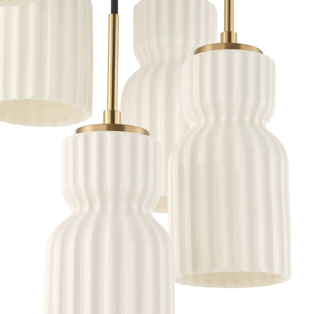 Uttermost Vanier 5 Ceramic White Linear Light Pendant
