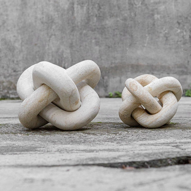 Uttermost White Limestone Link Sculptures Set Of 2