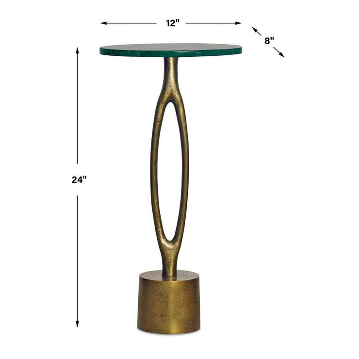 Casa Bella Living Emerald Green Marble Top Accent Table