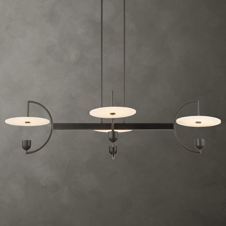 Uttermost Kyoto Alabaster Disks 4 Light LED Chandelier