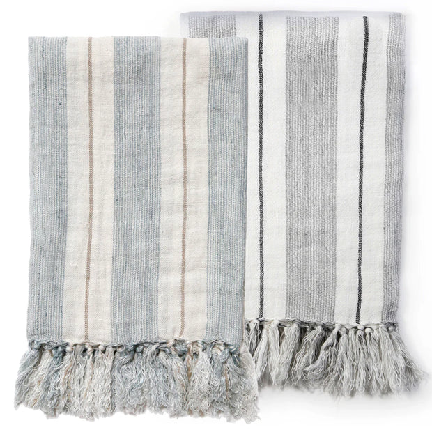 Pom Pom at Home Laguna Linen Striped Throw Blanket ~ Available in 2 Colors