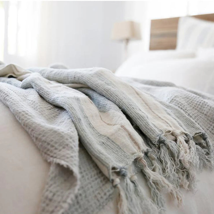 Pom Pom at Home Laguna Linen Striped Throw Blanket ~ Available in 2 Colors