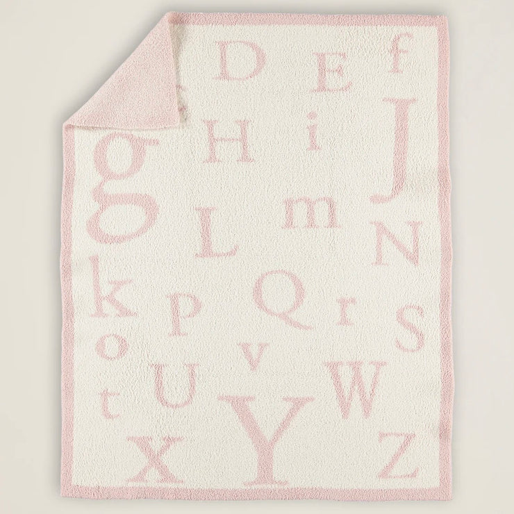 Barefoot Dreams CozyChic Rose and Cream ABC Baby Blanket