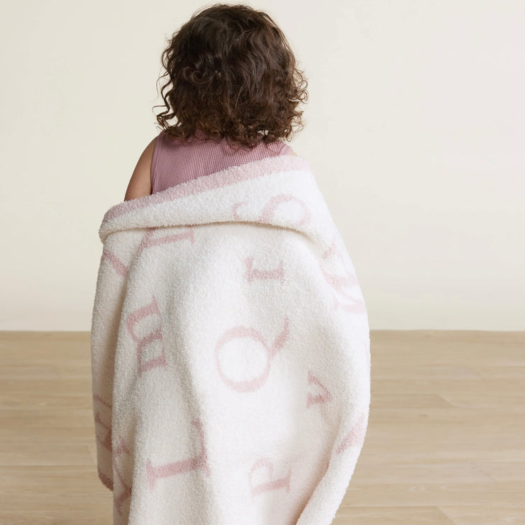 Barefoot Dreams CozyChic Rose and Cream ABC Baby Blanket