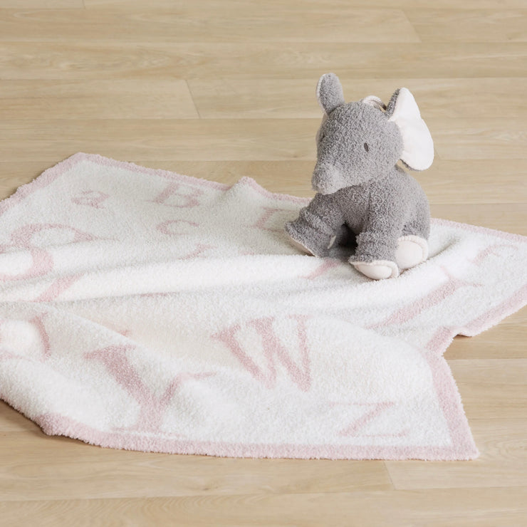 Barefoot Dreams CozyChic Rose and Cream ABC Baby Blanket