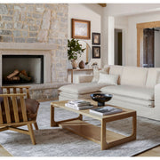 Surya Davis Modern Light Beige Slipcovered Sectional Sofa with Chaise
