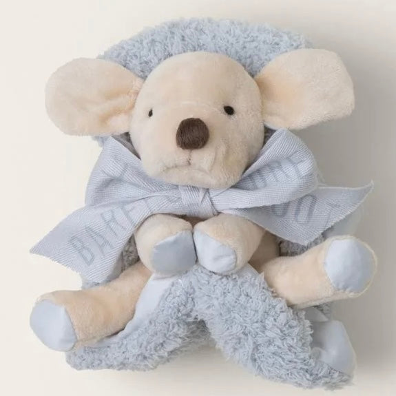 Barefoot Dreams CozyChic Puppy Buddie Blue Baby Blanket