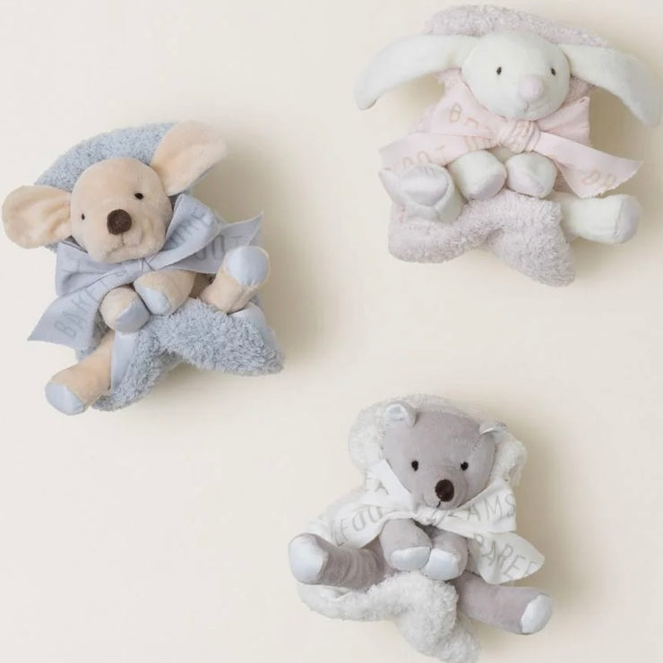 Barefoot Dreams CozyChic Puppy Buddie Blue Baby Blanket