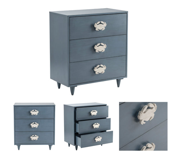 Crestview Collection Grand Bay Smoky Blue Acacia Wood Chest