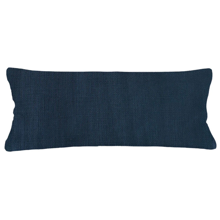 Anaya Home So Soft Linen Navy Lumbar Pillow 14x40 With Down Insert