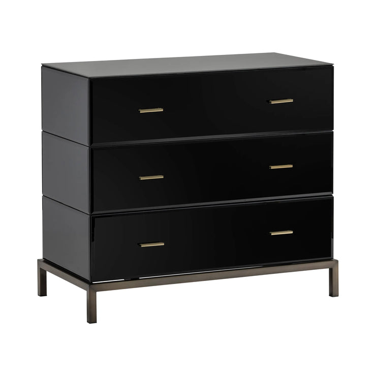 Crestview Collection Mercury Black Glass Chest