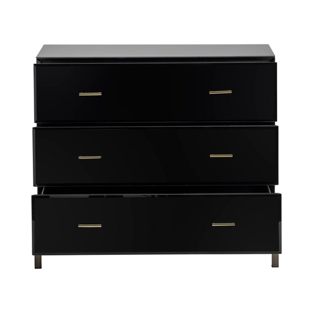 Crestview Collection Mercury Black Glass Chest